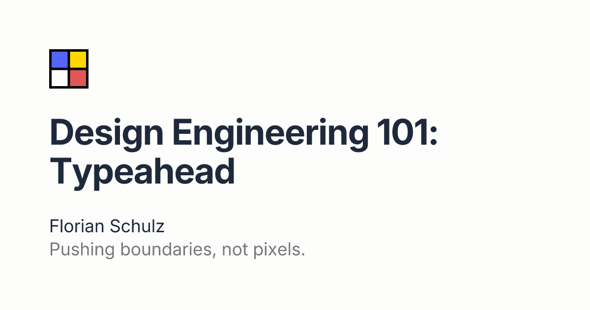 Design engineering 101: Typeahead like Spotlight and Omnibox